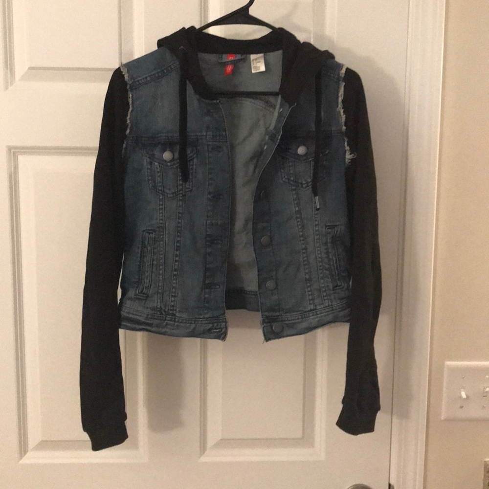 Denim vest Black Hoodie combo
